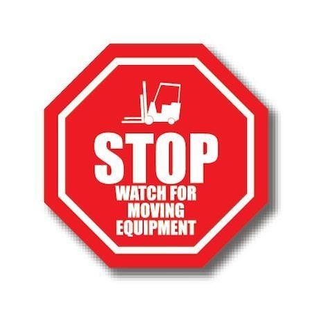 Ergomat 12in OCTAGON SIGNS - Stop Watch for Moving Equipment DSV-SIGN 144 #1015 -UEN
